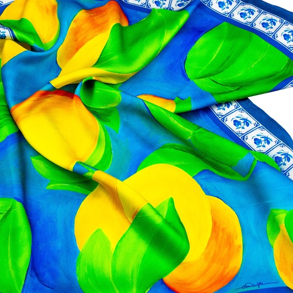 Sun-kissed Citrus Silk Scarf - Picture 3 of 6